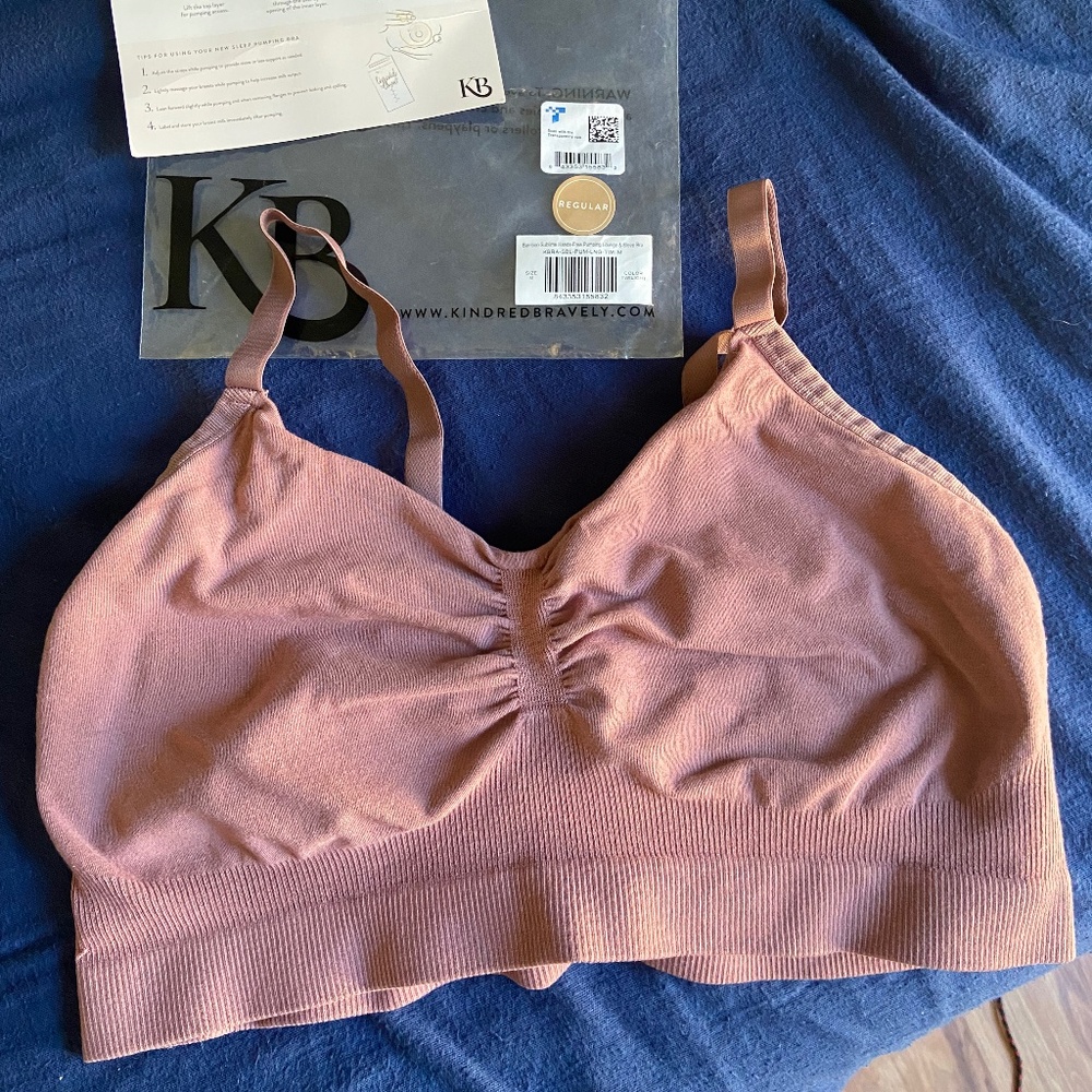 Kindred Bravely Plum Bamboo Hands Free Pumping Lounge and Sleep Bra Medium